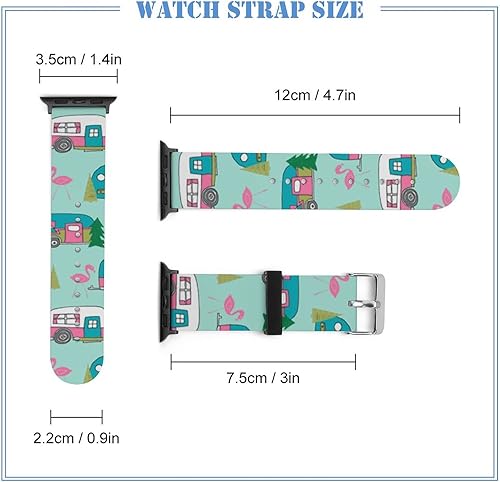 Miniatura 2 de Correa de reloj de silicona suave compatible con Apple Watch para hombresunisexjóvenes compatible con Iwatch Series 54321, Happy Camper Camping