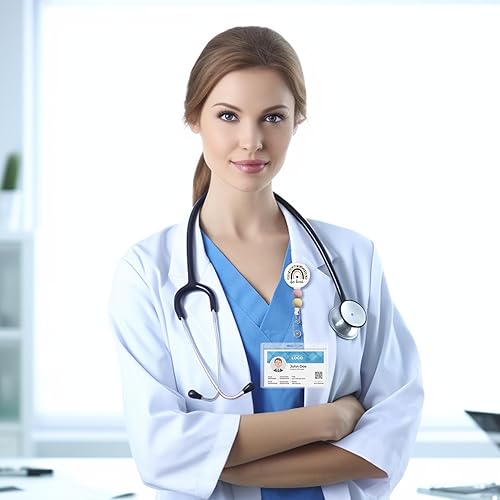 Miniatura 2 de Einzelnn Carretes retráctiles de leopardo negro con cuentas de silicona con cuentas de silicona, clips de identificación con nombre Be Kind para