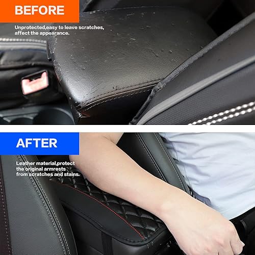 Miniatura 4 de Cojín universal para consola central de automóvil, funda de cuero para consola central de automóvil, funda para reposabrazos de automóvil,