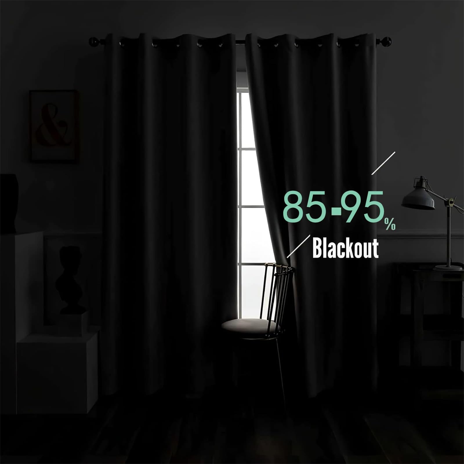 Set di 2 tende oscuranti con foglie di betulla, 116,8 x 137,2 cm, isolamento termico, riduzione del rumore, per estati calde, moderne per soggiorno, camera da letto, casa