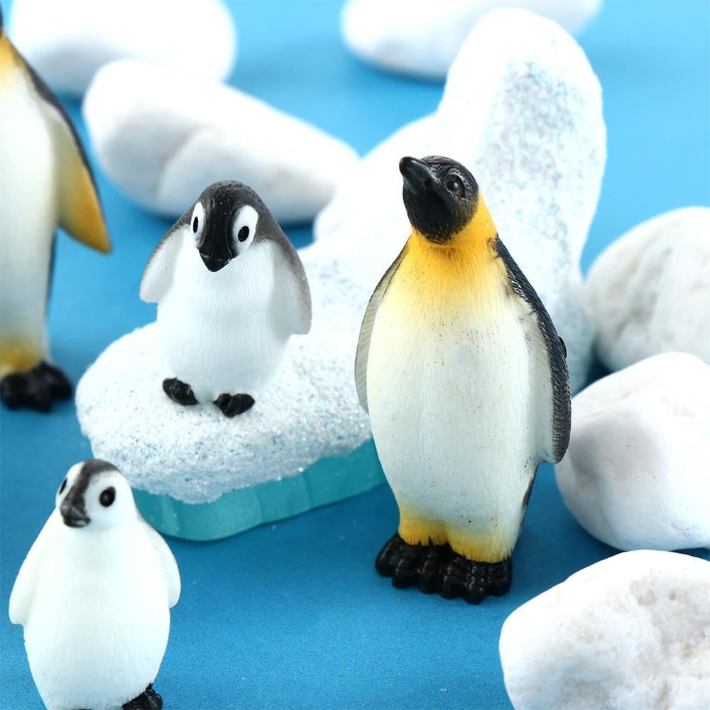 Figurine animaux d'Arctique et Antarctique, miniature ours polaire et manchot Figurine animaux d'Arctique et Antarctique, miniature ours polaire et manchot