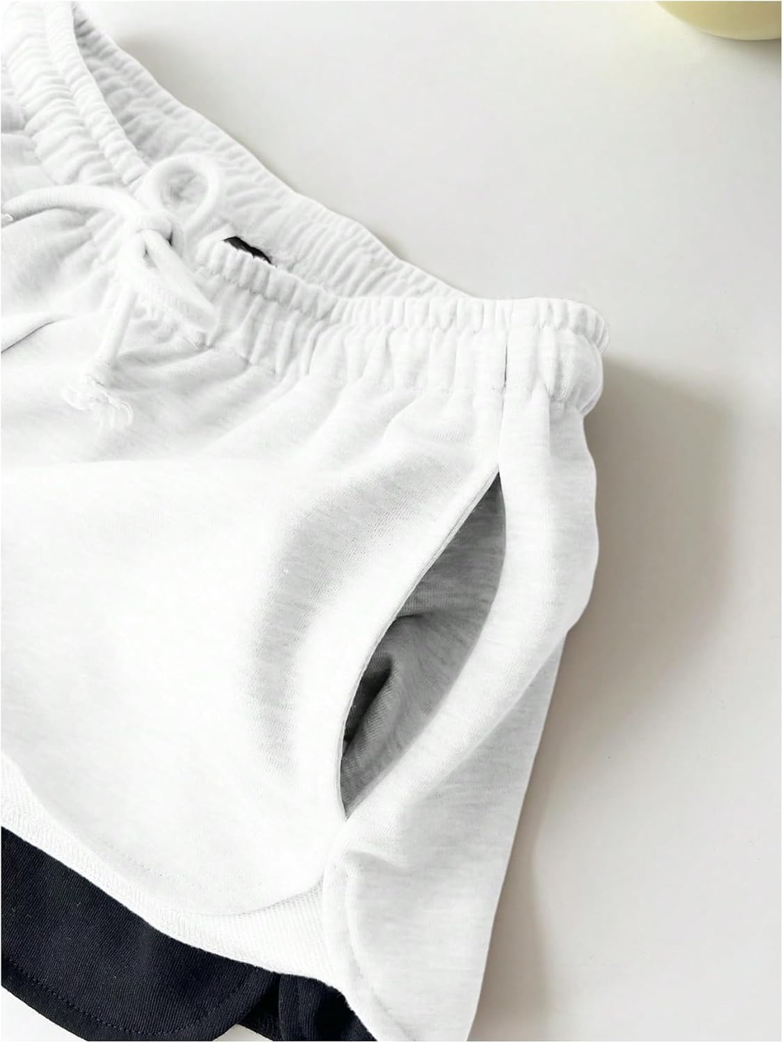 Women's 2 Packs Drawstring Waist Sweat Shorts Low Rise Workout Track Shorts Casual Lounge - Image 3