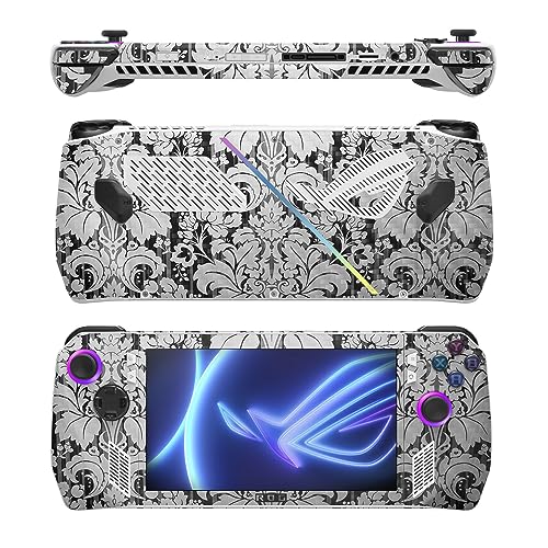 Image of MightySkins Carbon Fiber Skin Compatible with Asus ROG Ally - Floral Retro | Protective, Durable Textured Carbon Fiber Finish | Easy to Apply