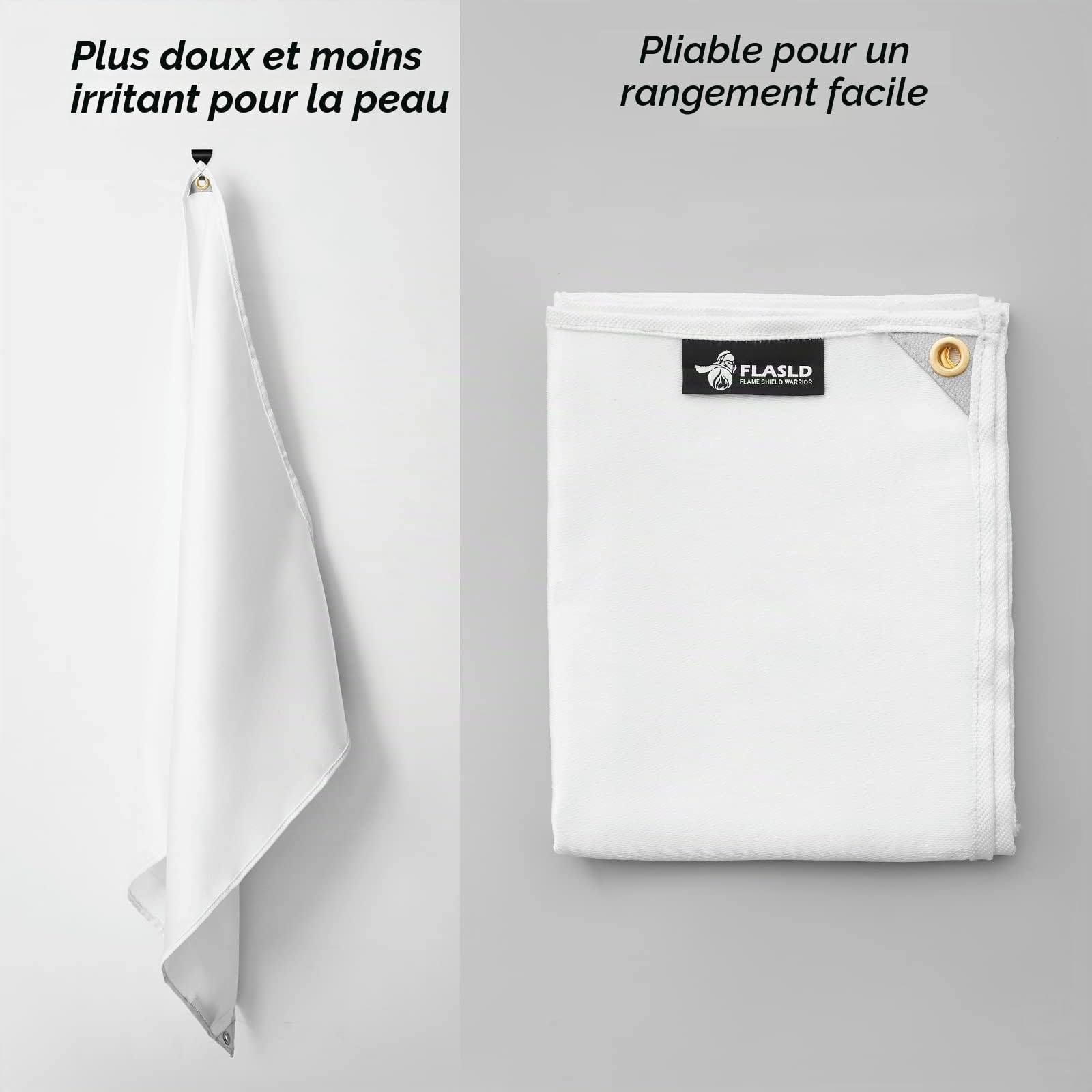 FLASLD Couverture de soudage Robuste en Fibre de Verre [850 g/m²] Couverture de soudage pour Usage Industriel et Domestique (152 x 152 cm)