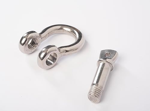 Miniatura 6 de Hi-Gear Grillete de arco marino de acero inoxidable 316, horquilla de pasador de tornillo de anillo en D resistente, límite de carga de trabajo de