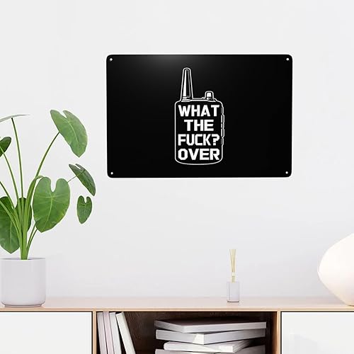 Miniatura 5 de Divertido Walkie Talkie Hand Radio What The Fuck Over de 8 x 12 pulgadas, letrero de metal retro decoración de pared para cocina, sala de estar,