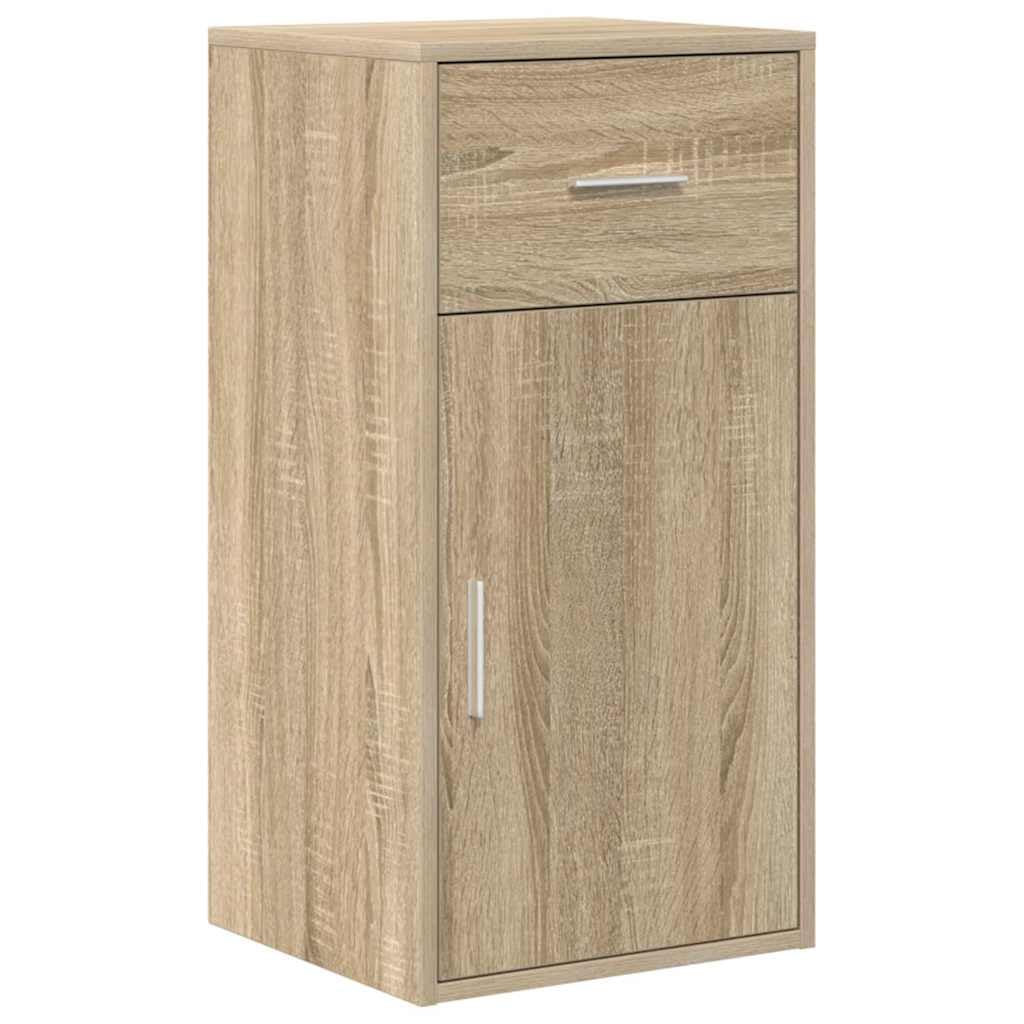 Aparador de roble Sonoma estrecho con cajón y puerta para organización en el hogar