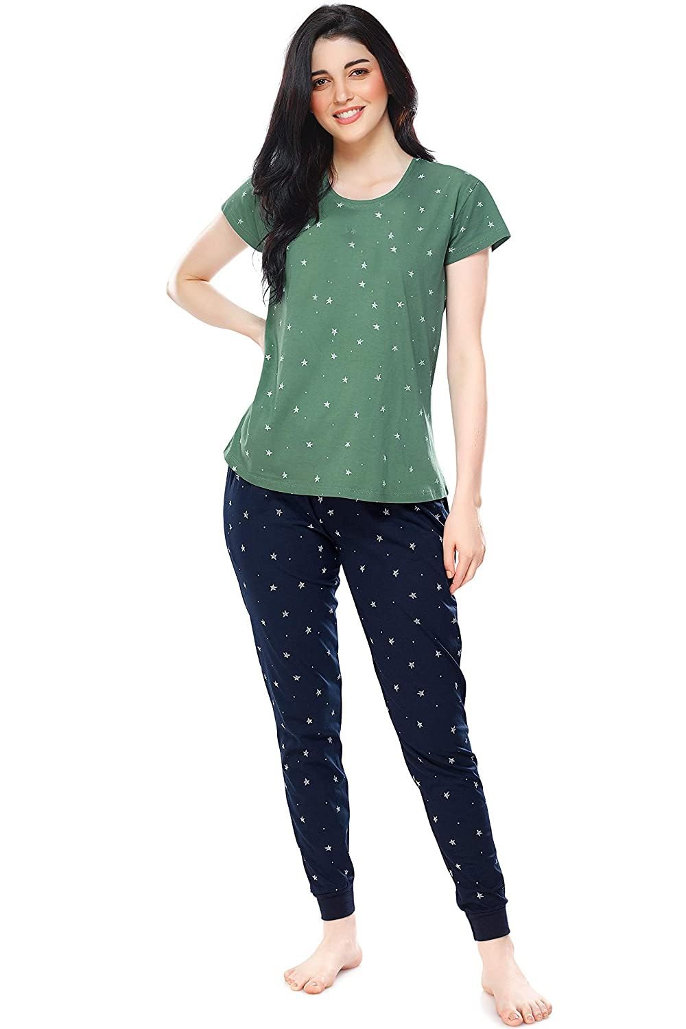 lookmark Women Women's Cotton Lycra Printed Pajama Set Night Suit Co-Ord for Women (Az-Nw16-L)-picture-31