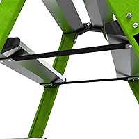 Vista 13 de Little Giant Ladders, Sure Step, 3-Step, Double-Sided Step Stool, Fiberglass, (11953), Type 1AA, 375 lbs Weight Rating, Hi-viz Green