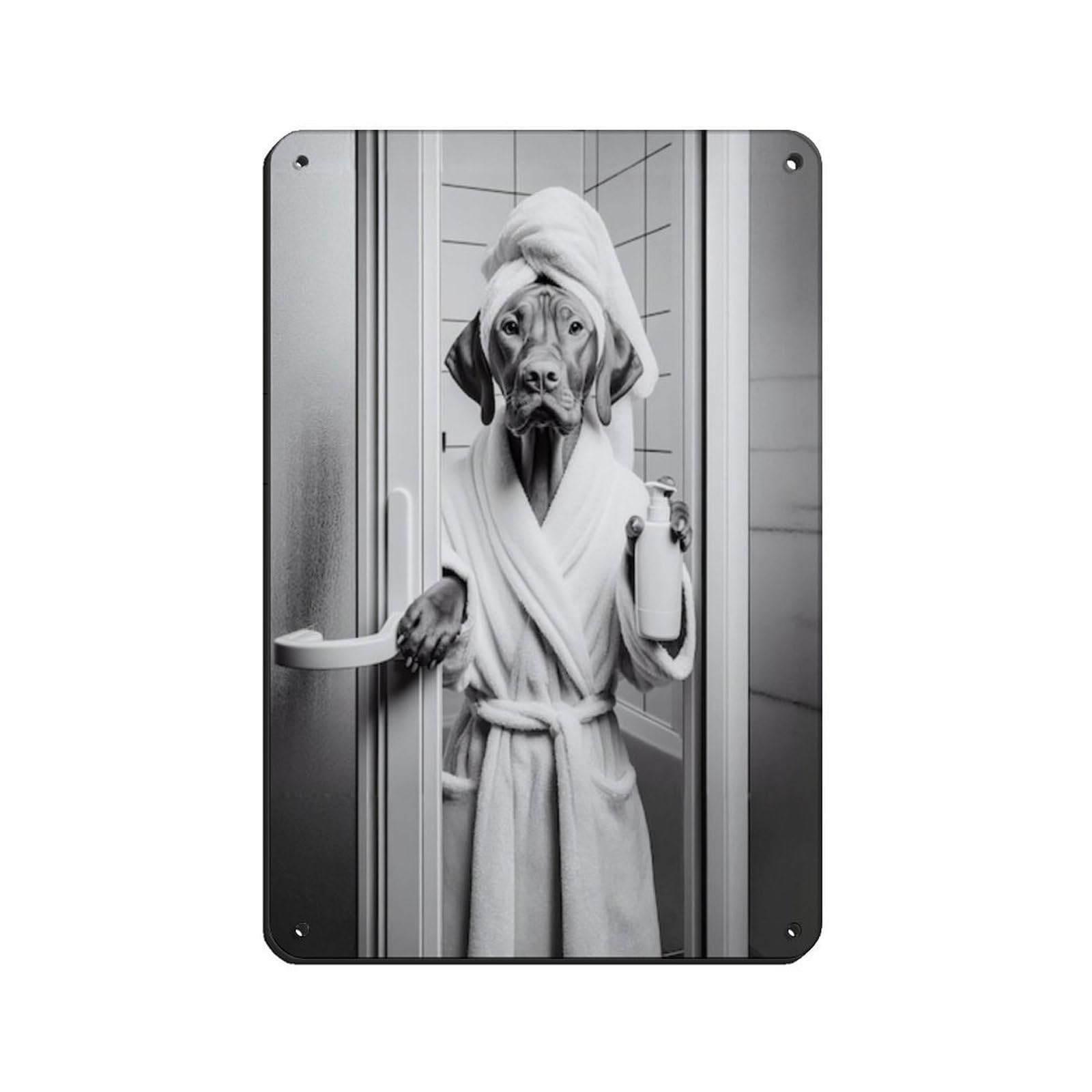 Lxwnze 20L X 30W Cm Vizsla Bathroom Art Poster Tin Sign Vintage Metal Pub Club Cafe Bar Home Wall Art Decoration Poster Retro 8X12inch(20X30cm)