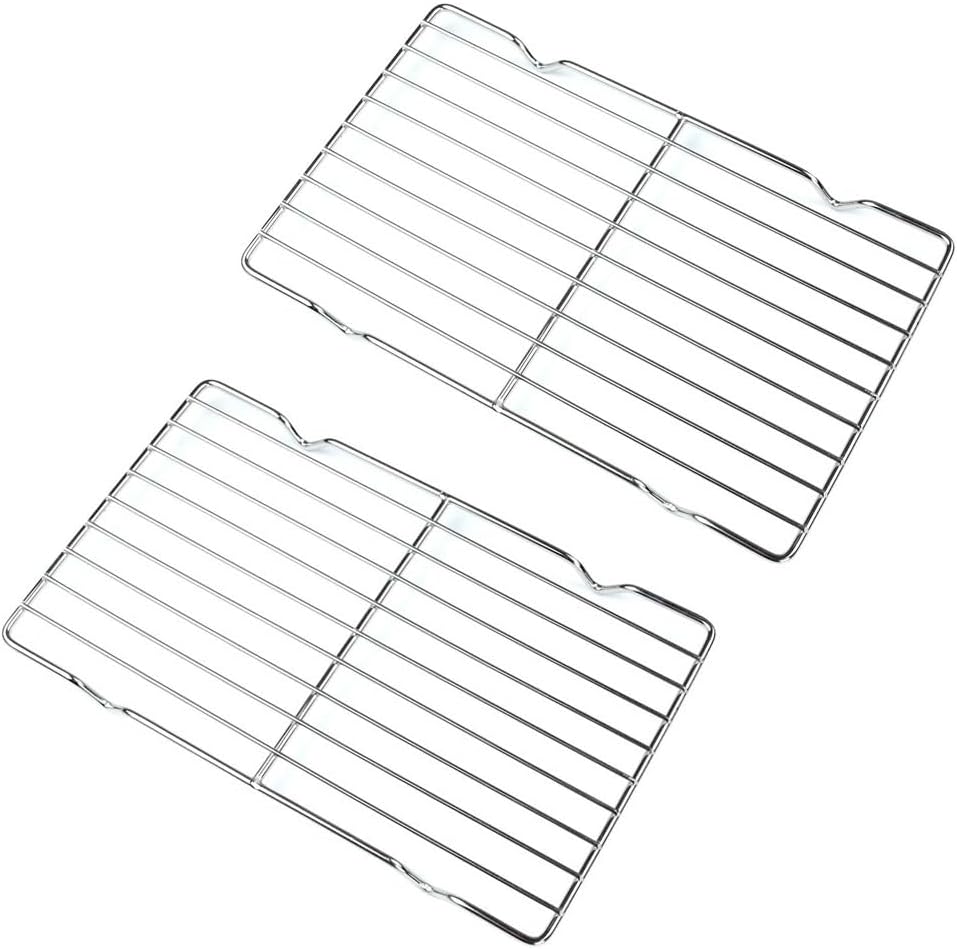 2 Pack CoolingRack, 12.2"x7.9" Heavy Duty Stainless Steel Baking Cookie Cooling Rack Oven Safe Wire Rack for Oven Safe Cooking Grilling (2 Pack)