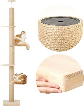 Amazon | SUMIKA キミの木シリーズ 突っ張り型木製キャットタワー