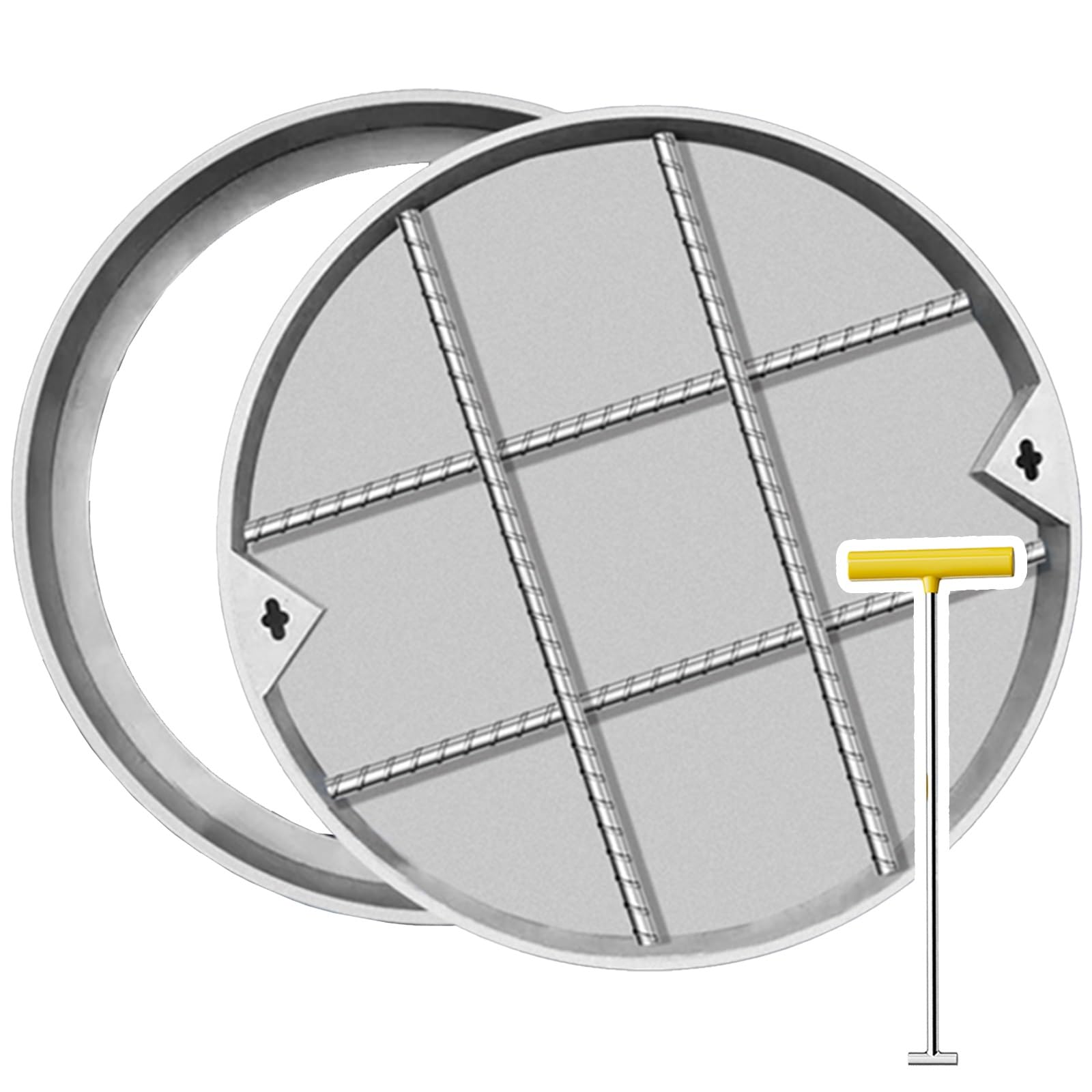 WXPGFEQ Stainless Steel Sewage Basin Lid Invisible Manhole Cover for Walkways & Gardens HeavyDuty Underground Drainage Inspection Chamber Cover