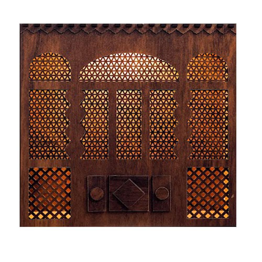 Arkit Antique Wooden Jharokha Wall decor MDF Hanging Lamp Shadow Light