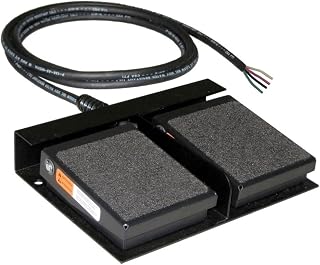 SSC Controls DS100 Dual Foot Switch, Electrical, Momentary Action, Two Pedal, SPDT Wired Normally Open (N.O.), 8-ft Cable with Leads, No Guard, Twin Pedal, Left/Right, Up/Down, Forward/Reverse