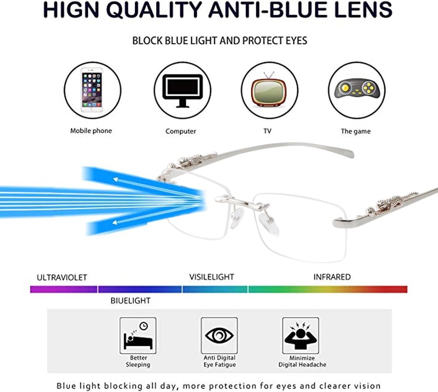 ADE WU Vintage Rimless Sunglasses Retro Luxury Gold Metal Frameless Rectangle Colored Lens Sun Glasses - Image 5