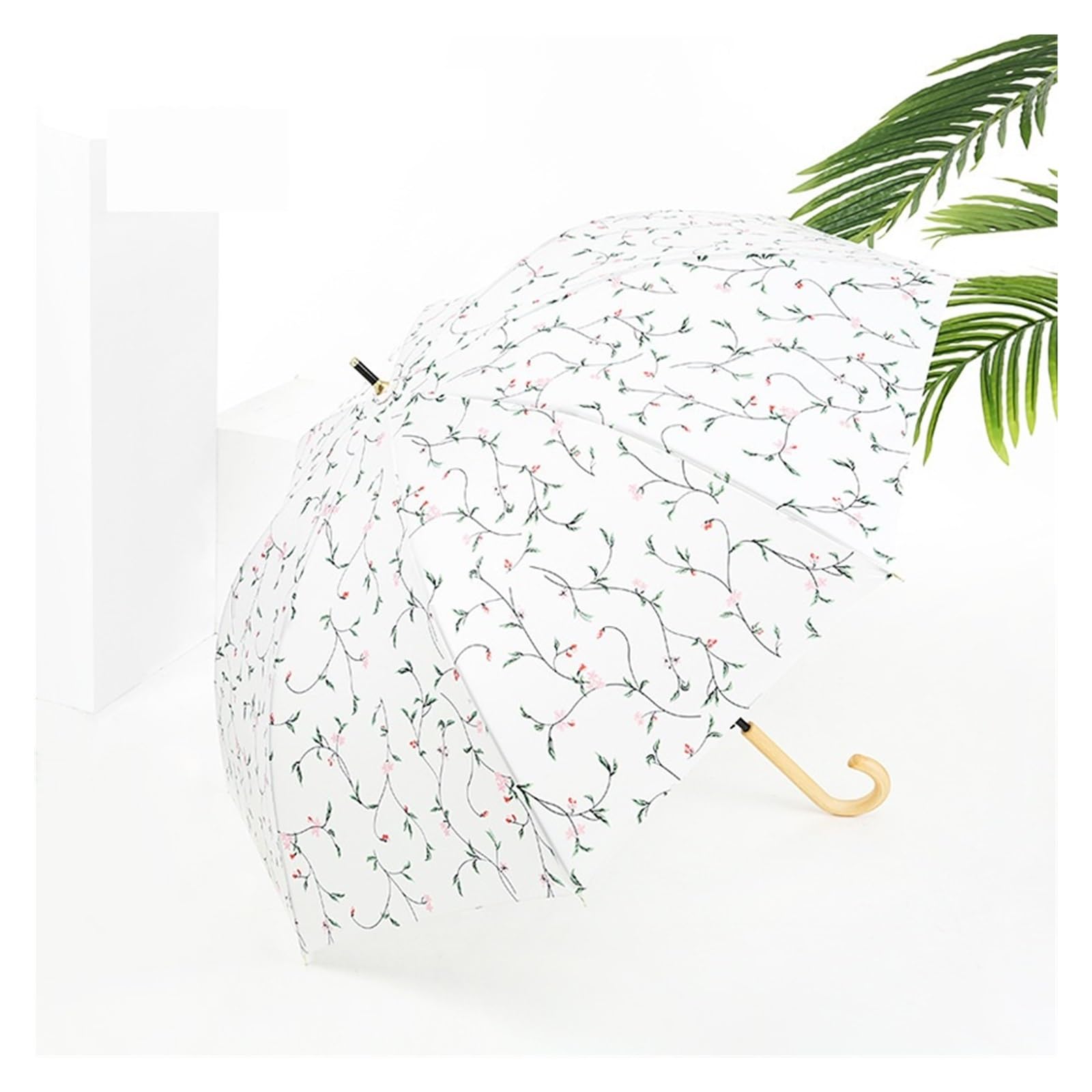 Parapluie Parapluie Droit, Parapluie à Long Manche, Parapluie Simple à Manche en Bois créatif de Couleur Unie, Parapluie rétro for Hommes et Femmes Umbrella(C)