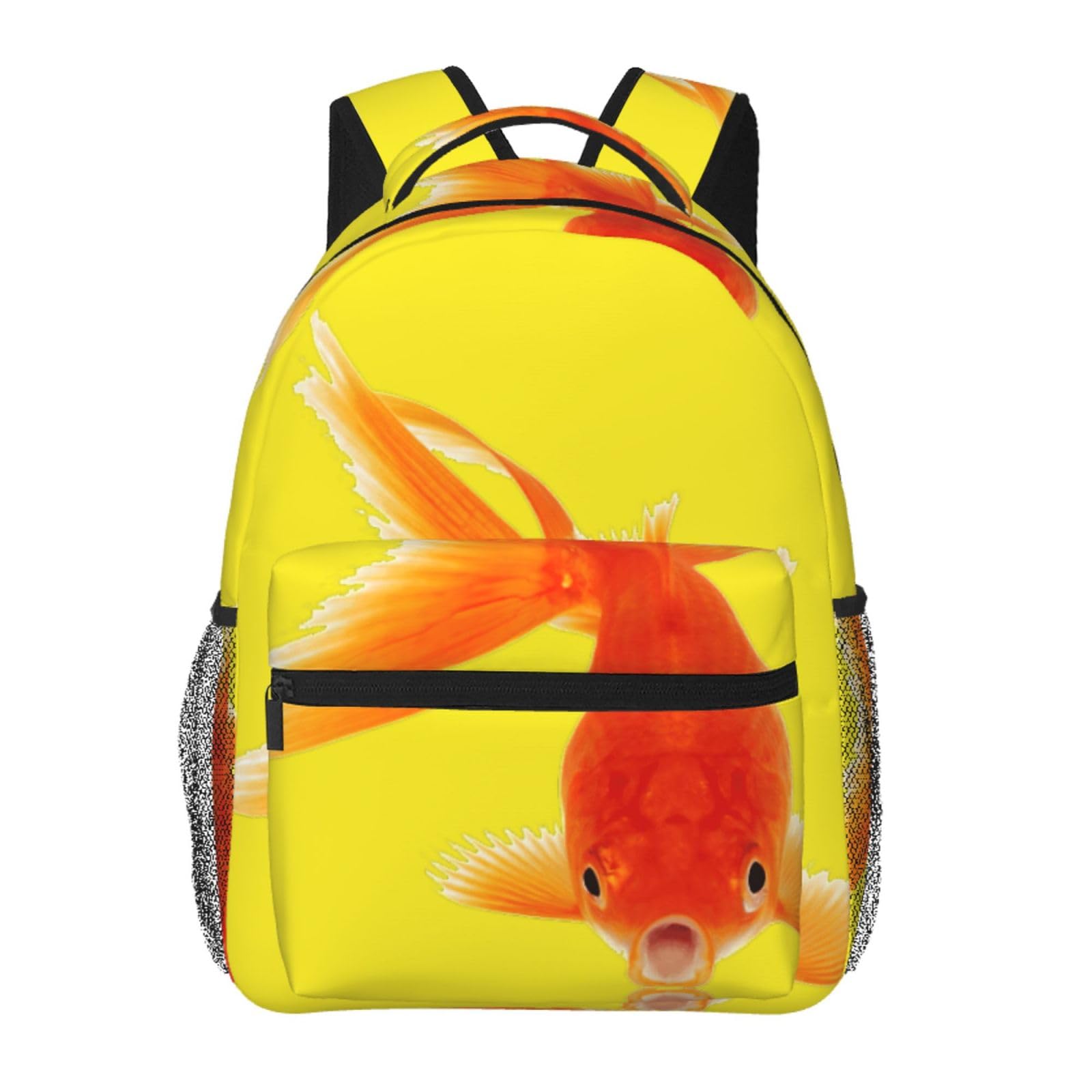 Mochila diaria clásica espaciosa con estampado de peces originales 6