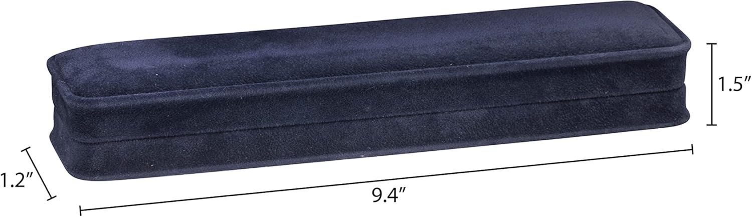 Navy Blue Velvet BraceletBox, 2 Pack, Rich Luxury Suede, Elegant Diamond BraceletCase, With Black Velour Interior, Jewelry Display Gift Box, For Unique Proposal, Engagement Or Wedding