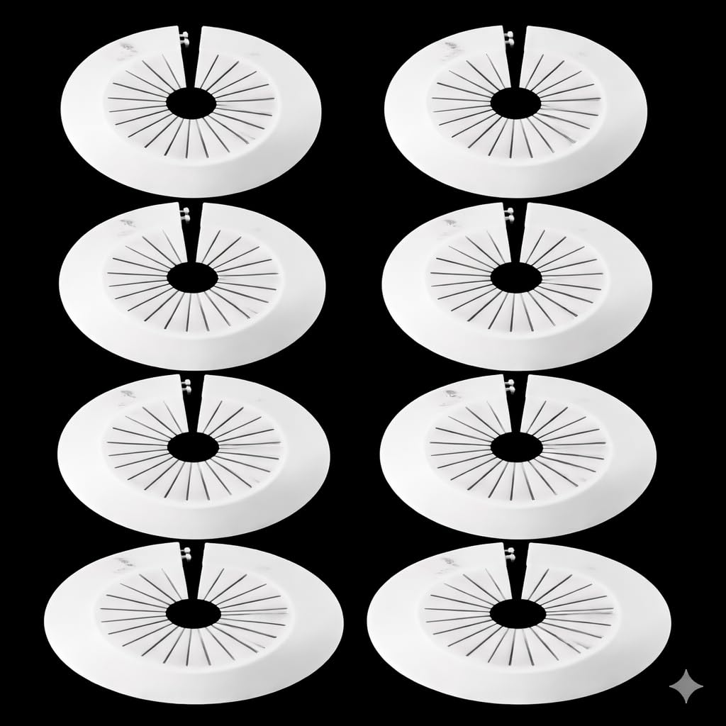 Adjustable Plastic Escutcheon Cover Set of 8 | 30–55mm Wall Flange Pipe Cover for Water Lines, Kitchen Sink, Bathroom Basin & Toilet | White-image-47