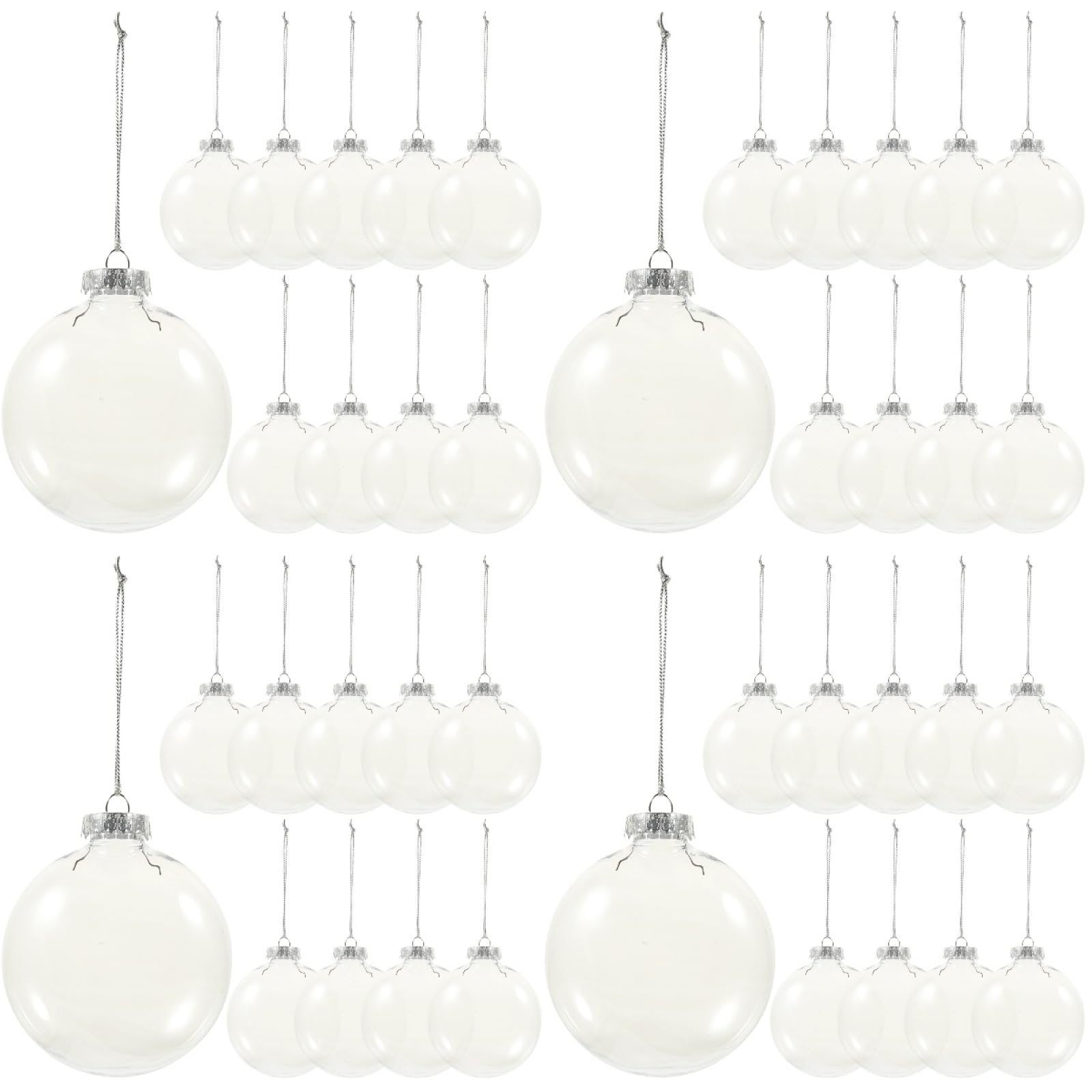 40 STK Flache Weihnachtskugeln Christbaumkugel Ornament DIY Weihnachtskugel weihnachtskugeln durchsichtig weihnachtsbasteln Süßigkeitenschachteln für die Hochzeit befüllbare Kugeln TOPBATHY