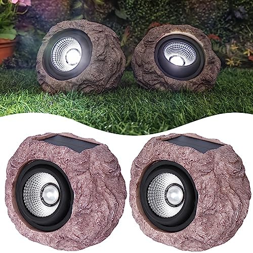 Candieslife Solar Garden Rock Lights Outdoor IP65 LED Waterproof
