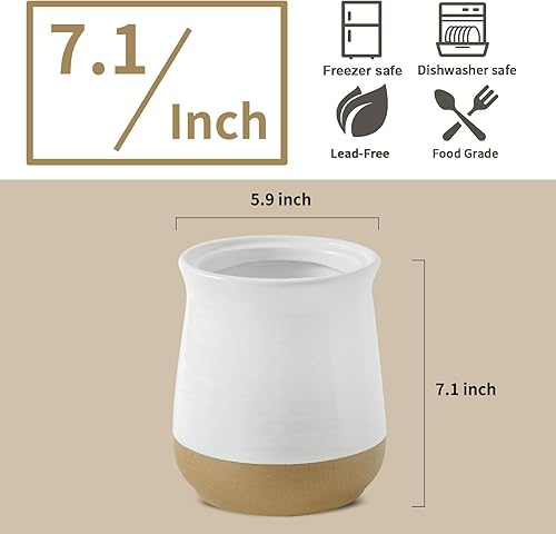 Miniatura 3 de Hasense Soporte para utensilios de cocina, organizador de utensilios de cerámica extra grande de 7.1 pulgadas para encimera, almacenamiento de