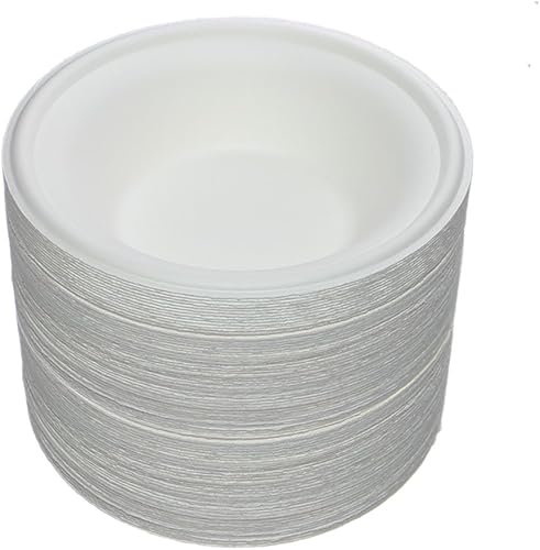 Miniatura 7 de Belinlen Paquete de 50 cuencos de papel desechables grandes de 32 onzas, cuencos de papel compostables hechos de caña de azúcar para alimentos fríos