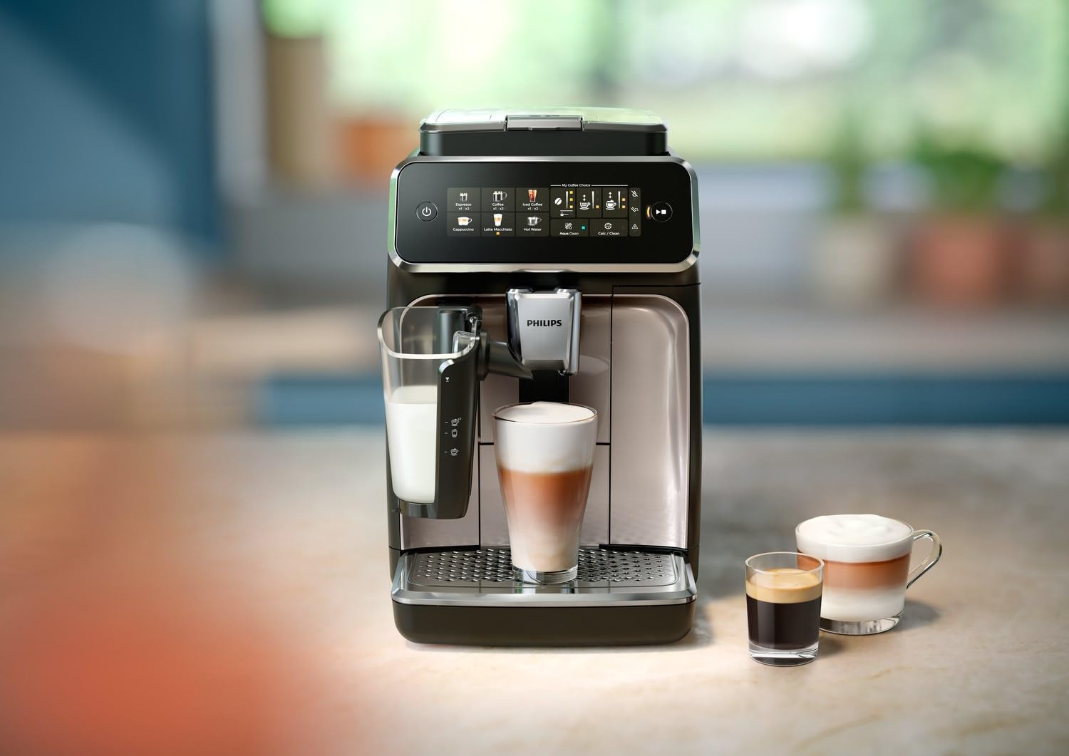 Machine expresso automatique Philips EP3343/90 Serie 3300 LatteGo Chrome blanc