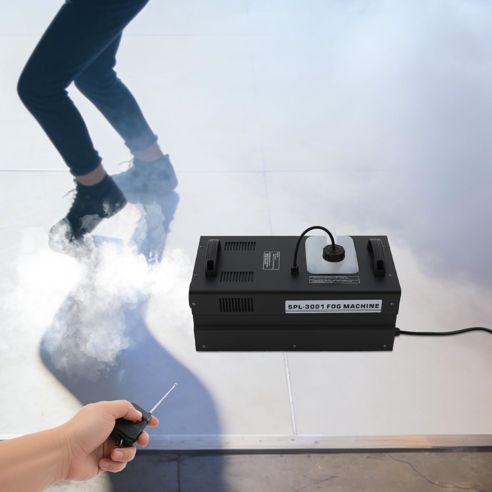 Mini Nebelmaschine 3000W, tragbar Rauchmaschine mit Fernbedienung, Fog Machine DJ Equipment für Disco Party, Hochzeit, Halloween, Weihnachten & Bühnenauftritte, 50 * 26 * 20cm