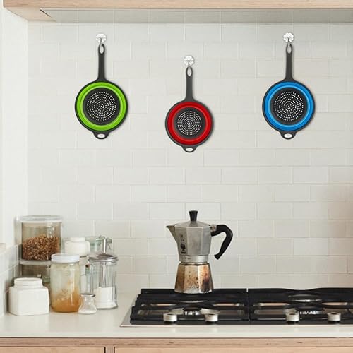 Miniatura 7 de Colador plegable para cocina, 3 tamaños, juego de cestas de colador plegable de silicona con asas, escurridor redondo para lavar frutas, alimentos y
