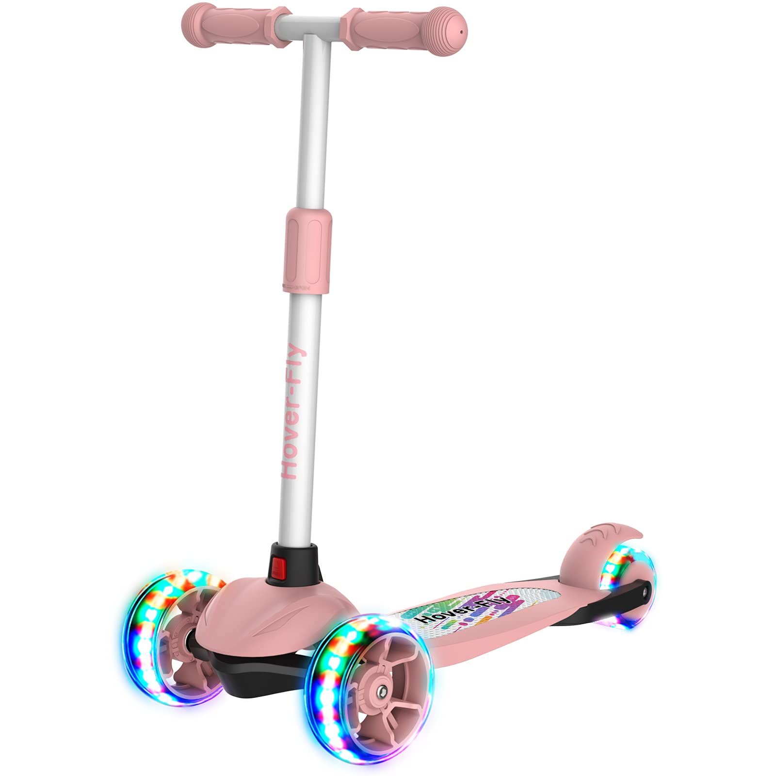 HOVERFLY KH1 Kick Scooter, PU Flashing Wheels,4 Adjustable Heights, ABEC-7 Wheel Bearings, 3 Wheels 