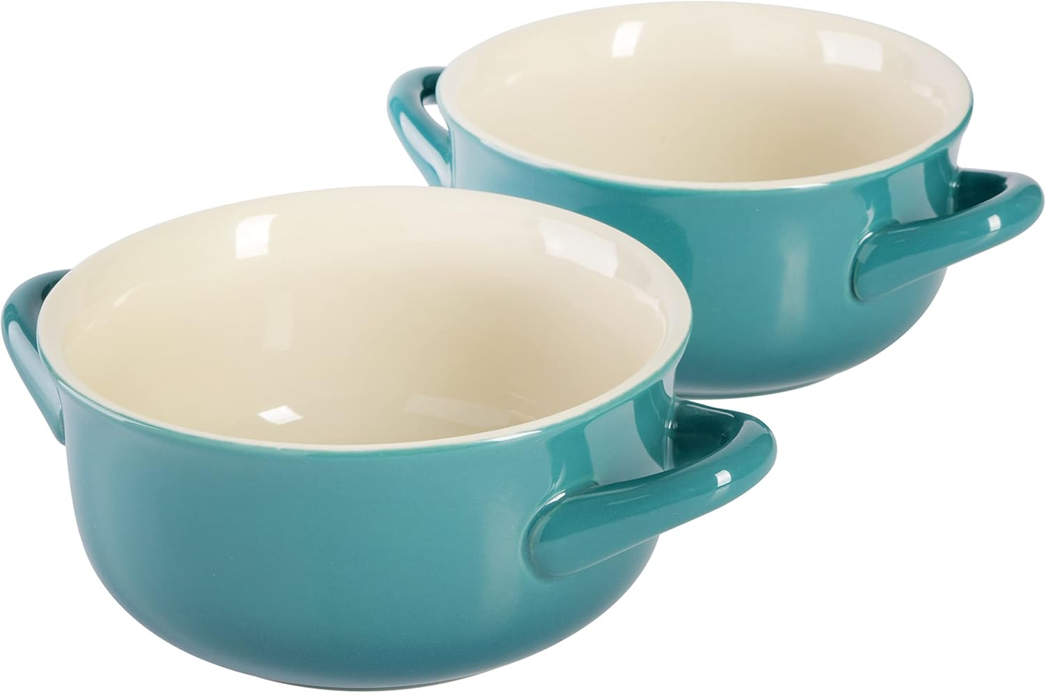 Crock Pot 30oz Artisan Stoneware Soup Bowl w/Handle, 2-Pack, Teal Gradient : Everything Else
