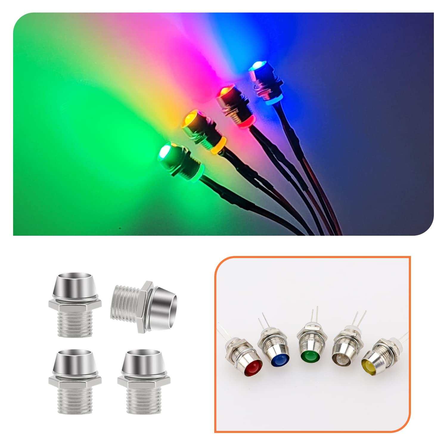 Eosnow Supporto Per Diodi Con Portalampada Da 5 Mm LED 50 Pezzi Supporto Per Cornice Con Clip Nera In Nylon Utile 86471819