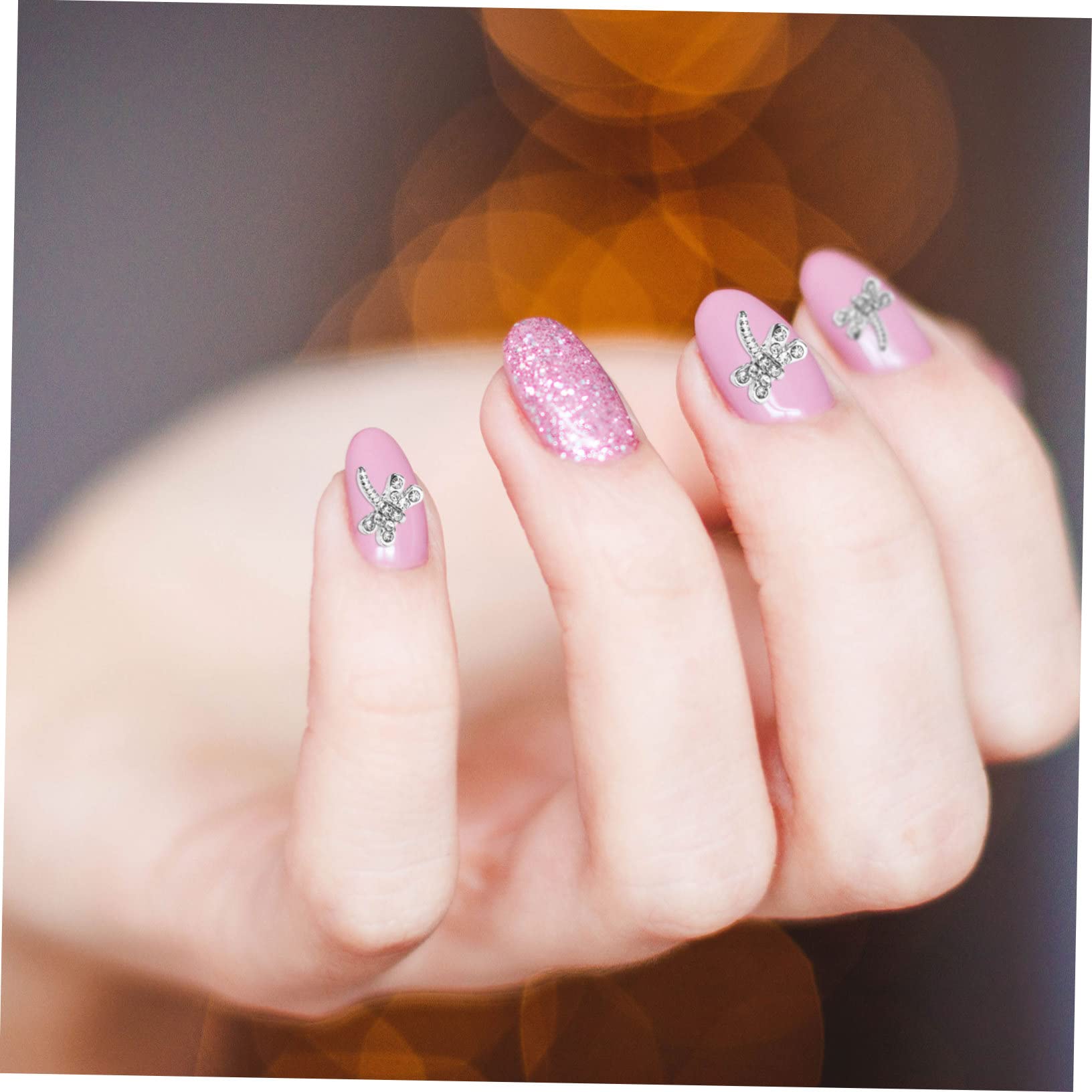 FOMIYES 5 Set Di Ciondoli Per Unghie Con Strass Set Di Ciondoli Creativi Per Nail Art A Forma Di Libellula Per Manicure 20 Pezzi * 5