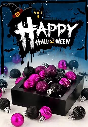 Miniatura 4 de YYCRAFT Adornos de bola de Navidad de 34 quilates de 1.2 pulgadas para árbol de Navidad, decoraciones de Navidad, ganchos inastillables incluidos