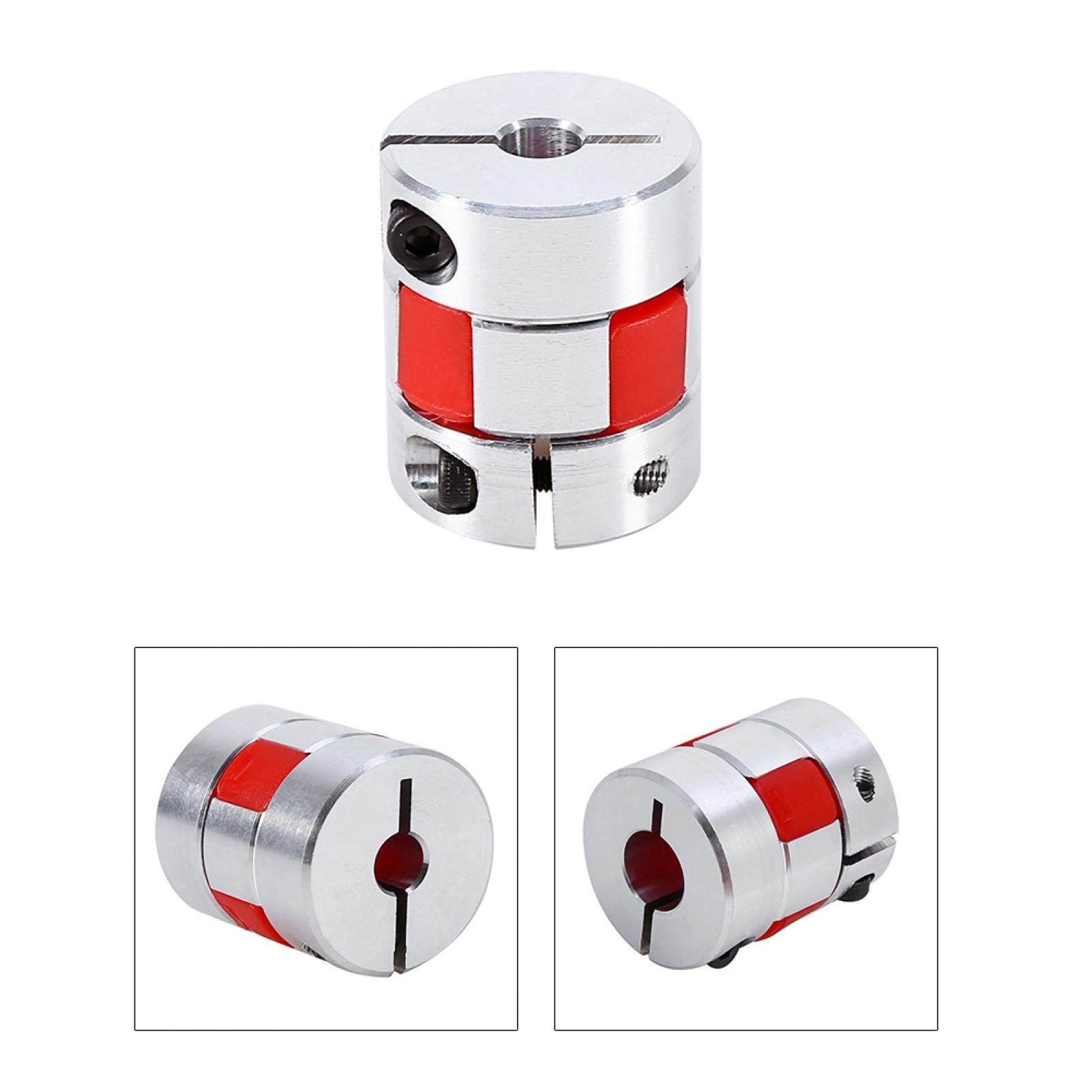 Accoppiamento Albero Motore, Morsetto Flessibile Prugna a Forma di Accoppiamento Elastico Accoppiatore 6.35 × 10mm, Albero di Accoppiamento in Alluminio Collegare per Motore Passo
