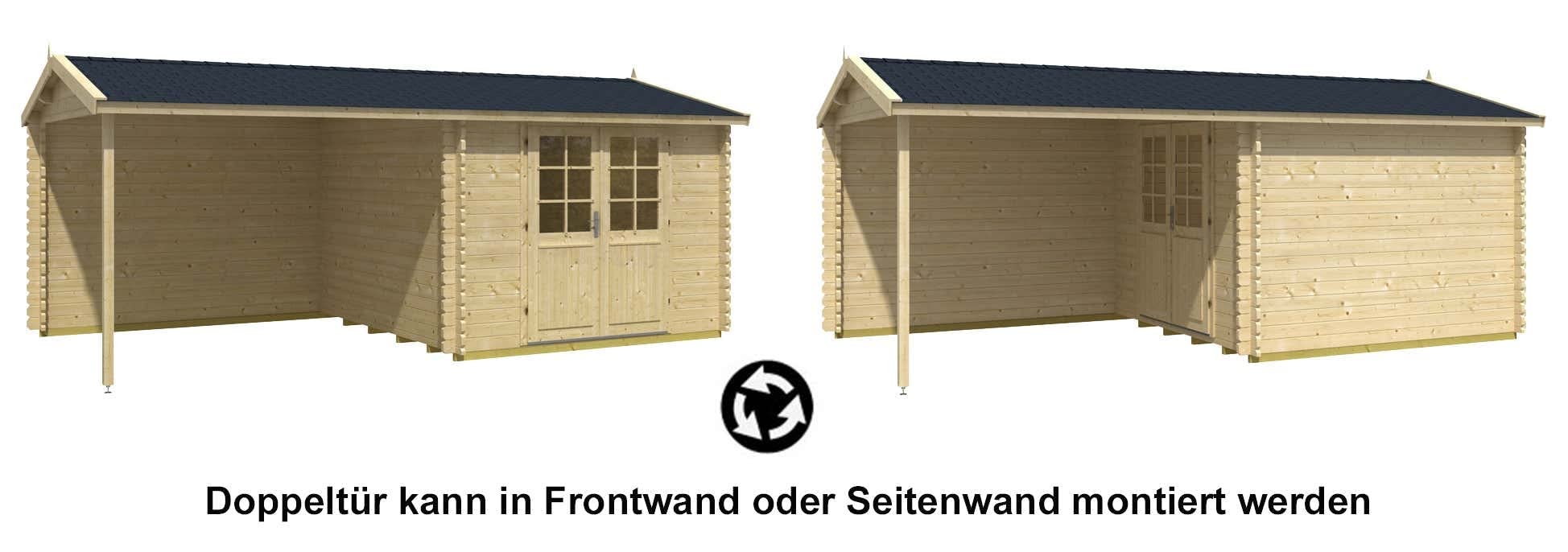 Alpholz Gartenhaus Ruben-28 aus Massiv-Holz | Gerätehaus mit 28 mm Wandstärke | Garten Holzhaus inklusive Montagematerial | Geräteschuppen Größe: 596 x 310 cm | Satteldach