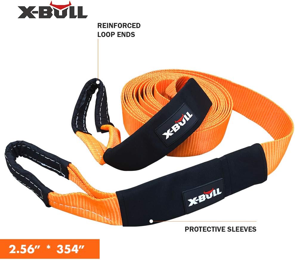🔥 Hоt Dеаlѕ X-BULL Winch Accessory Kit Recovery Kit ：Recovery Tow Strap + D-Ring Shackles+ 8-Ton Snatch Block +Shackle Hitch Receiver +Trailer Hitch Lock+ Winch Dampener+Folding Survival Shovel+Tire Deflator