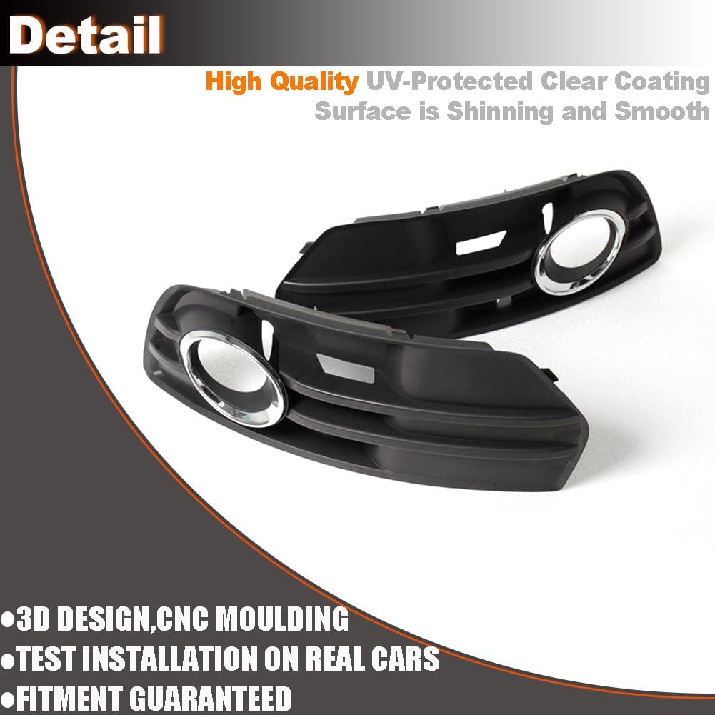 Front Fog Light Grill Cover Bumper Lower Grille fits for Audi Q5 2009-2012 Front Bumper Fog Lamps Bezel Cover