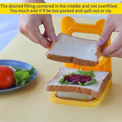Miniatura 3 de Sandwich Cutter and Sealer, Square Pocket Sandwiches Cutter Uncrustables Maker, Sandwich Cutters for kids love lunchables (Red)