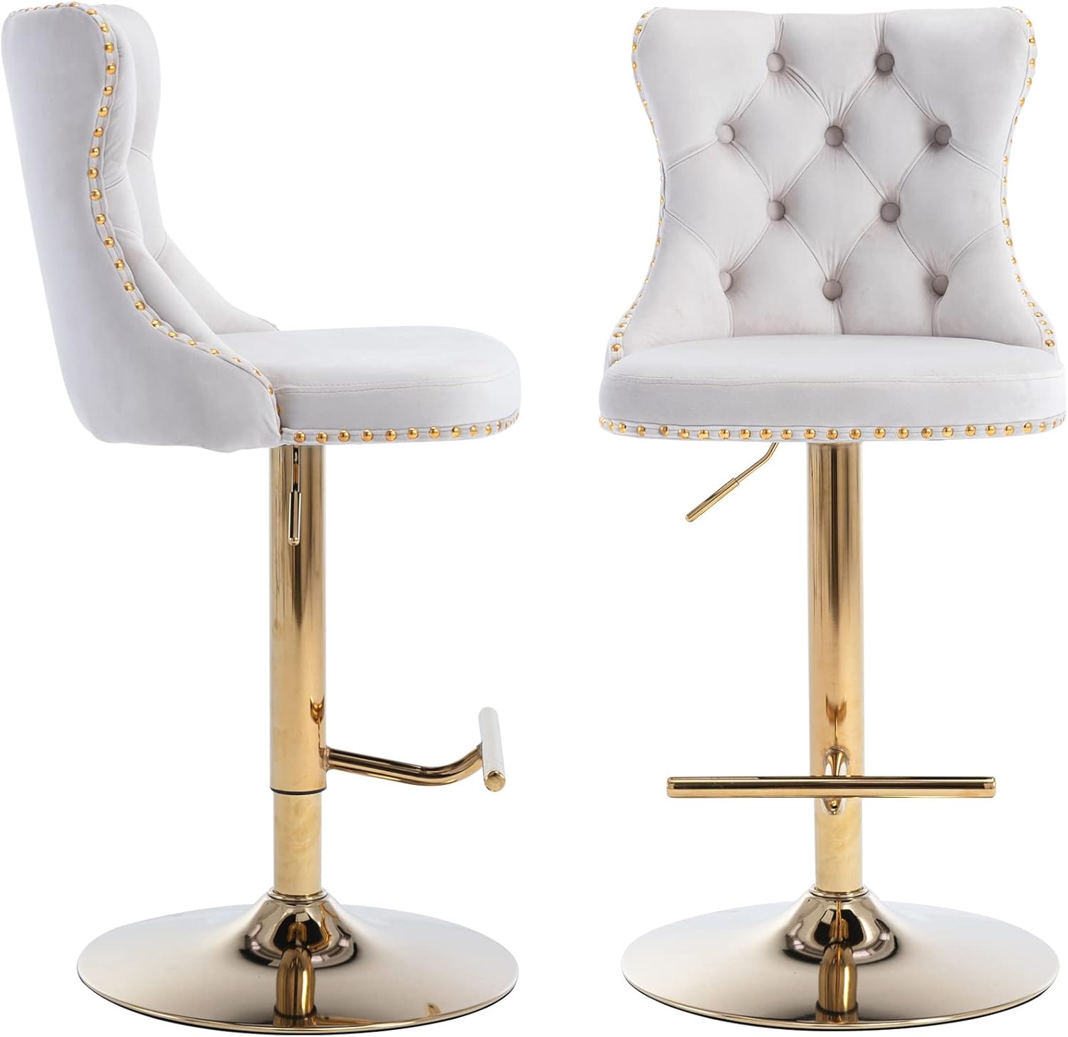 ODUSEDAILY Velvet Swivel Bar Stools Set of 2, 2533 Inch