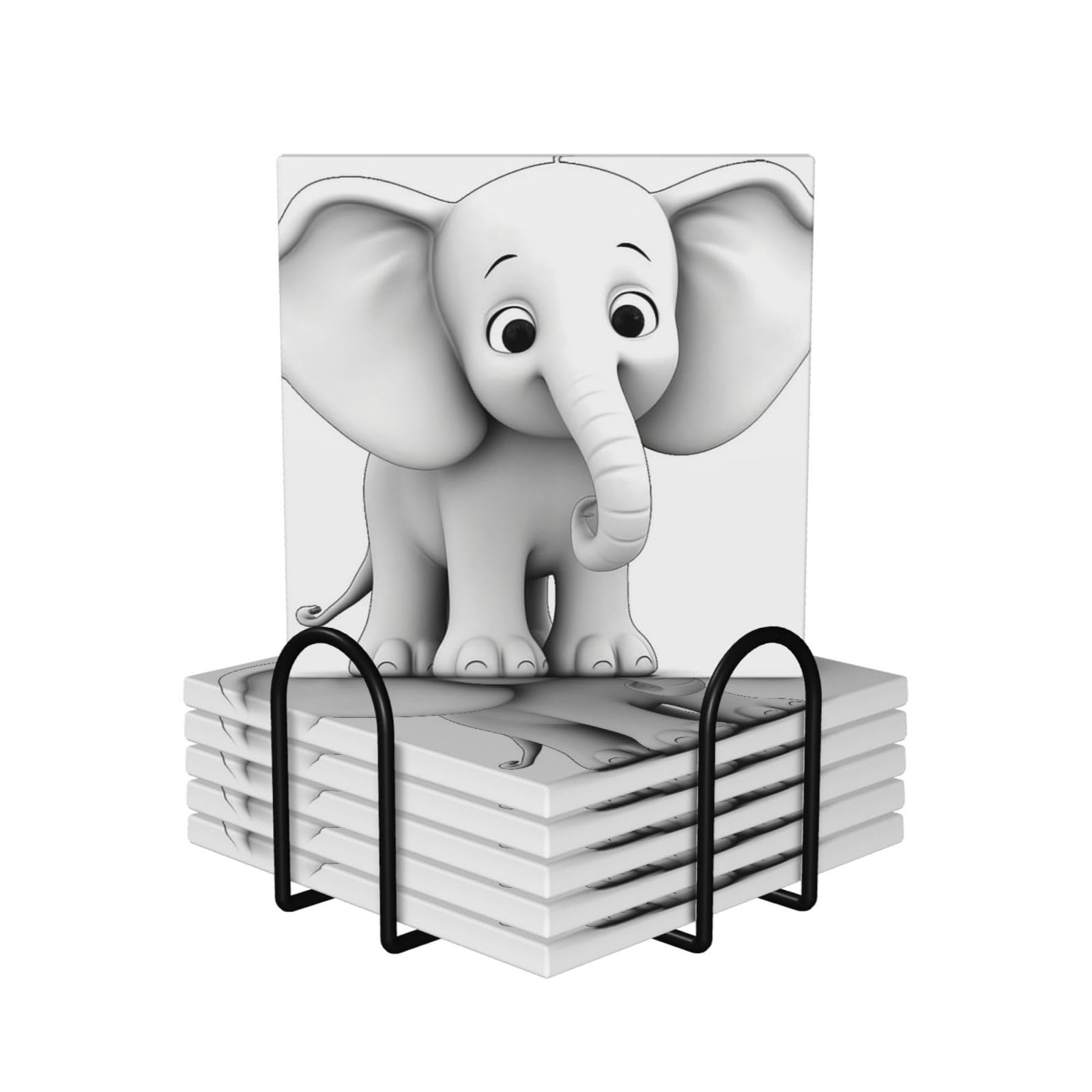 Dessous de verre céramique éléphant blanc pour apéritif réussi et table propre