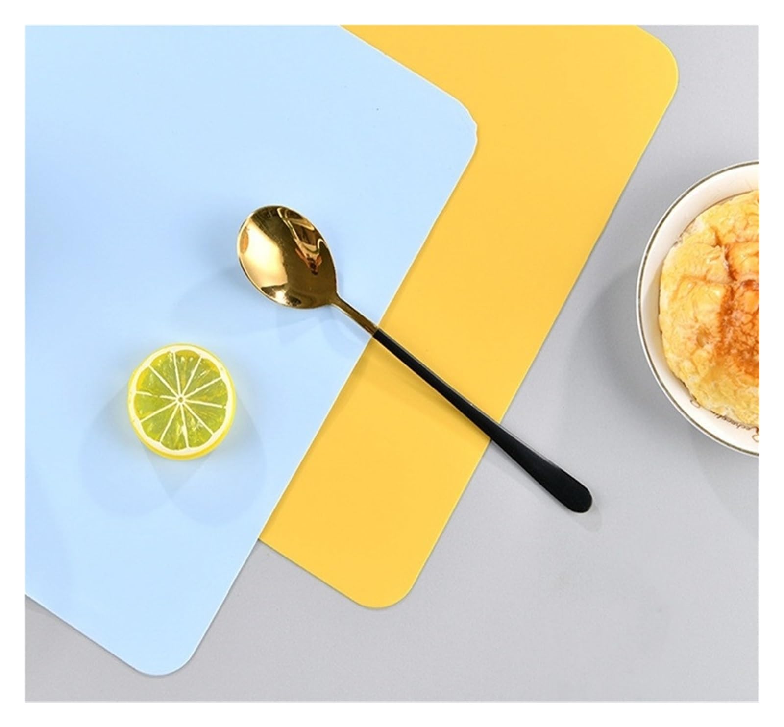 Platzset Silikon Tischsets Nicht-Slip Arbeitsplatte Protector Küche Zähler Matte Backen Matte Spülmaschine(Yellow,6pcs 40x30cm)