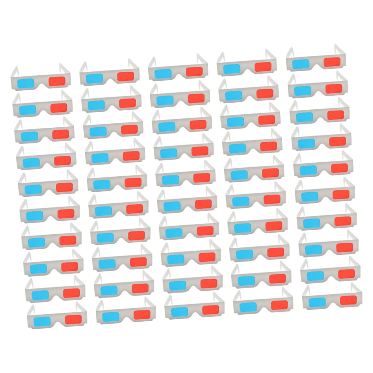 KONTONTY 50Pcs Glasses Cardboard Viewing Glasses for Movies Games and Image Appreciation for Adults Lightweight and Durable
