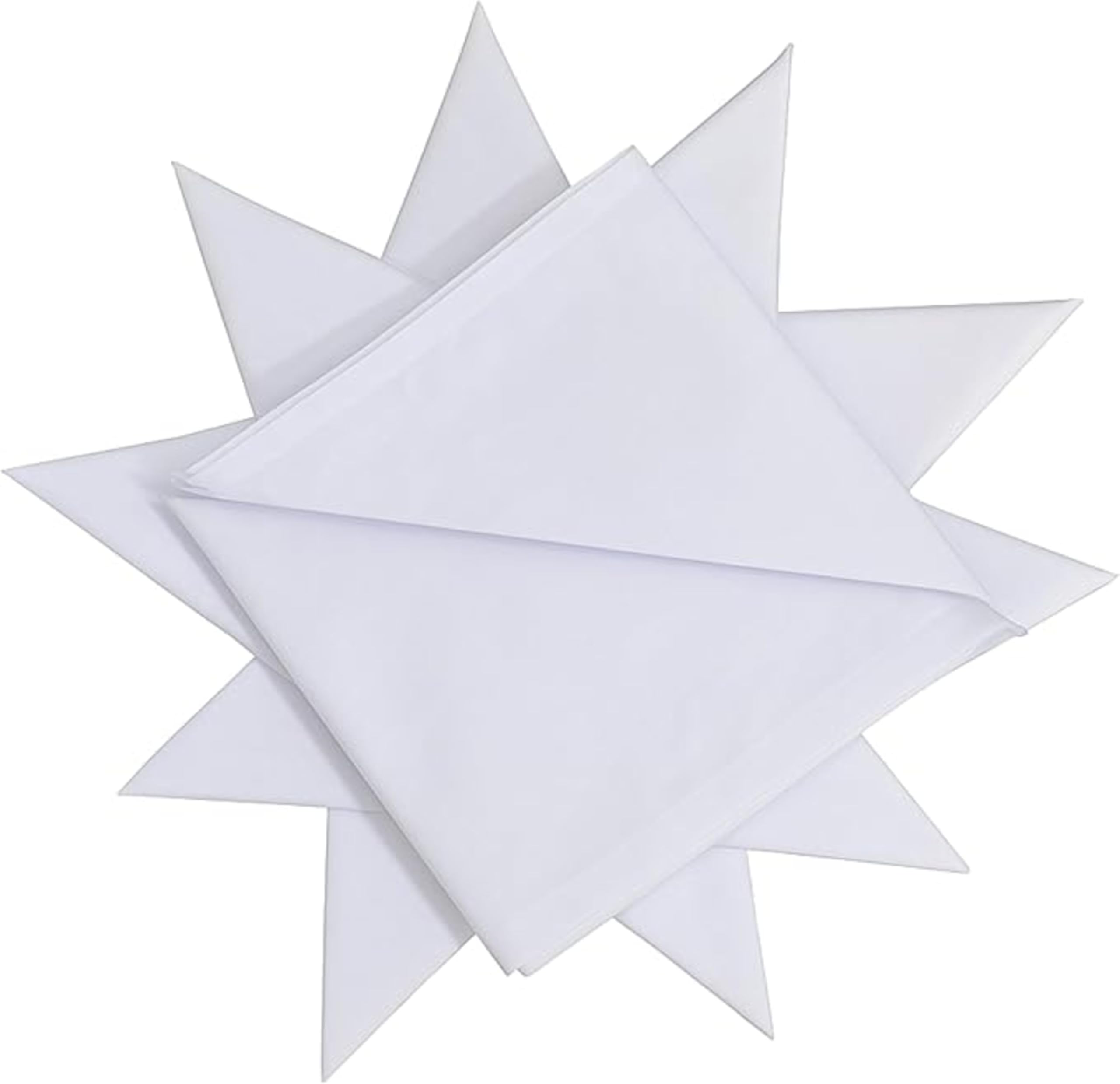 Set di 24 fazzoletti da uomo 100% cotone bianco con orlo ricucito 40 x 40 cm 2 x 12 pezzi