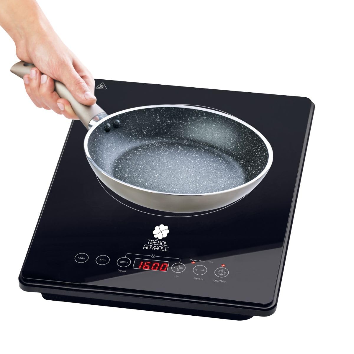 Placa de Inducción Portátil 2000 W Cocina de Inducción con Tecnología de Calentamiento Rápido, 10 Niveles de Temperatura, Control Táctil, Temporizador 180 Minutos