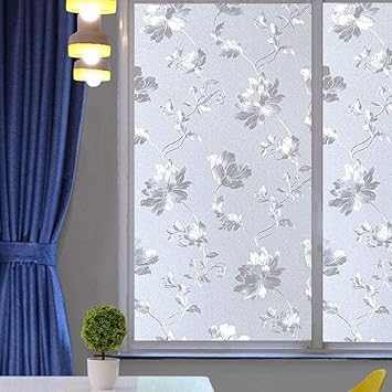 METABOX Vinyl Frosted Window Self Adhesive Privacy Glass Film for Home Office Glass Partition Glass Door Bathroom - Frosted Flowers (24x36 Inch)
