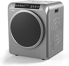 ROVSUN 13.2LB Portable Clothes Dryer, 3.5 Cu.Ft High End Front Load Tumble Laundry Dryer with LCD Touch Screen, Stainless Steel Tub for Apartment, Home, Dorm-110V, Luxury Grey