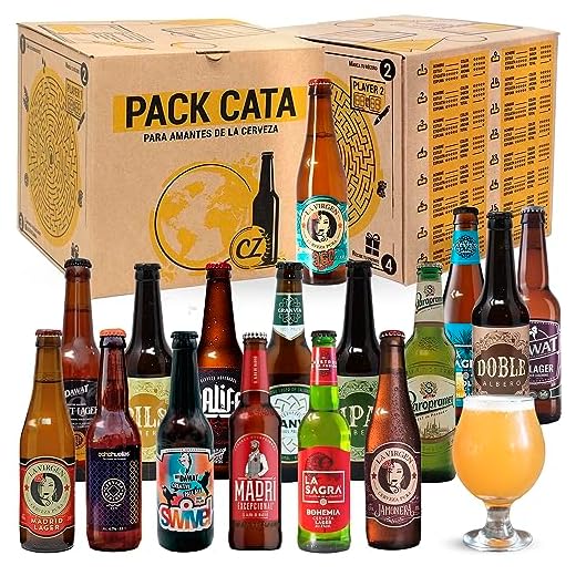 Pack de cervezas artesanas. x16 Las mejores marcas. 5280 ml. El mejor regalo. Incluye Río Azul Flora, medalla de Bronce en Barcelona Beer Challenge 2020 categoría SPECIALTY IPA BELGIAN IPA